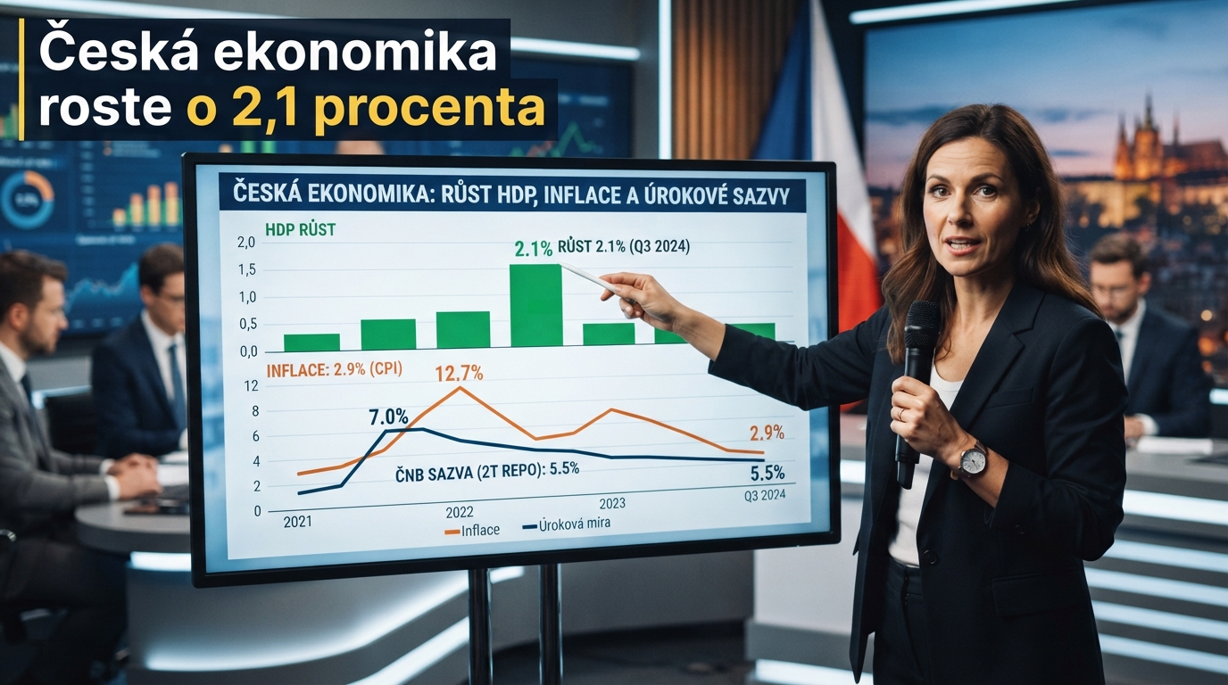 Česká ekonomika roste o 2,1 procenta, inflace brzdí pokles úrokových sazeb