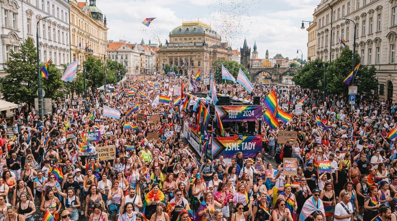 Prahou prošly desítky tisíc lidí v průvodu Prague Pride